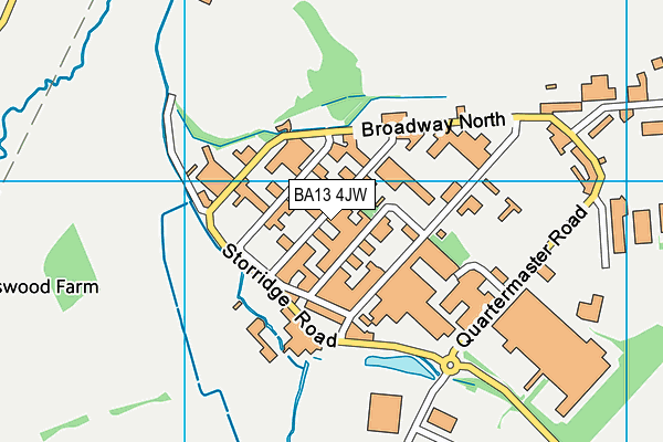 BA13 4JW map - OS VectorMap District (Ordnance Survey)