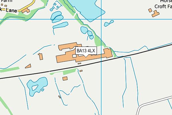 Bcc Westbury Social Club (Closed) map (BA13 4LX) - OS VectorMap District (Ordnance Survey)