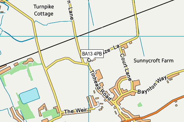 BA13 4PB map - OS VectorMap District (Ordnance Survey)