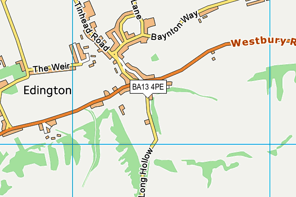 BA13 4PE map - OS VectorMap District (Ordnance Survey)