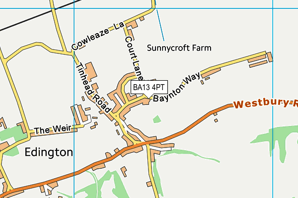 BA13 4PT map - OS VectorMap District (Ordnance Survey)