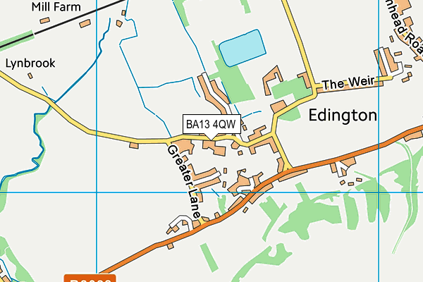 BA13 4QW map - OS VectorMap District (Ordnance Survey)