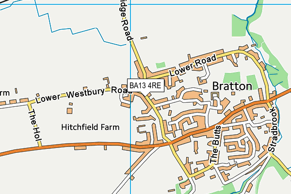 BA13 4RE map - OS VectorMap District (Ordnance Survey)