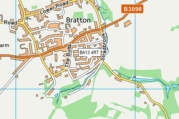 BA13 4RT map - OS VectorMap District (Ordnance Survey)