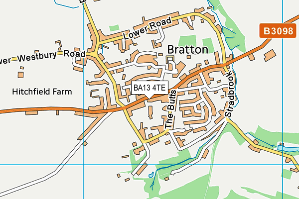 BA13 4TE map - OS VectorMap District (Ordnance Survey)