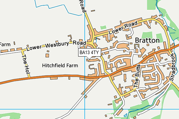 BA13 4TY map - OS VectorMap District (Ordnance Survey)
