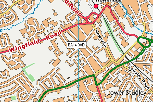 BA14 0AD map - OS VectorMap District (Ordnance Survey)