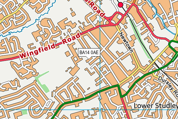 BA14 0AE map - OS VectorMap District (Ordnance Survey)