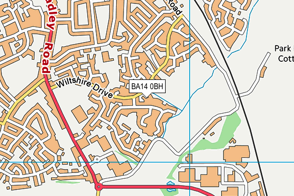 BA14 0BH map - OS VectorMap District (Ordnance Survey)
