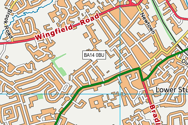 BA14 0BU map - OS VectorMap District (Ordnance Survey)