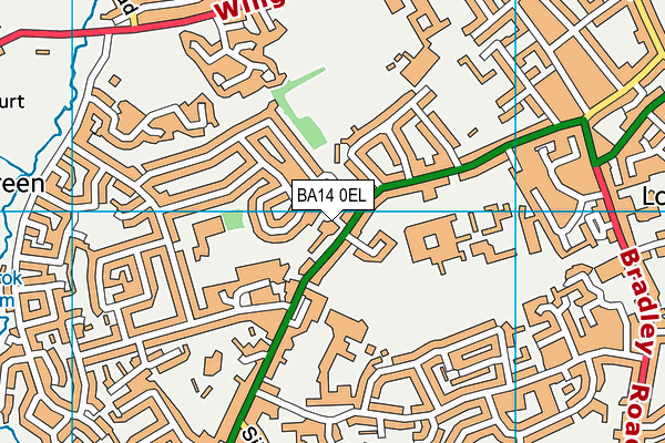 BA14 0EL map - OS VectorMap District (Ordnance Survey)