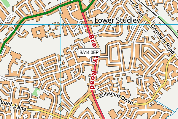 BA14 0EP map - OS VectorMap District (Ordnance Survey)