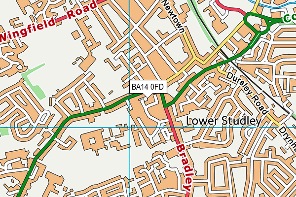 BA14 0FD map - OS VectorMap District (Ordnance Survey)