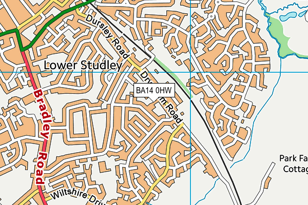 BA14 0HW map - OS VectorMap District (Ordnance Survey)