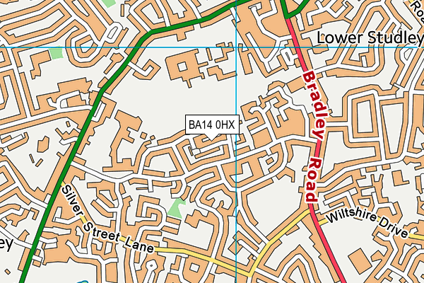 BA14 0HX map - OS VectorMap District (Ordnance Survey)