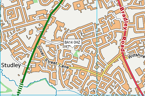 BA14 0HZ map - OS VectorMap District (Ordnance Survey)