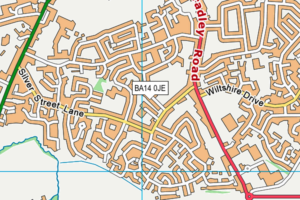 BA14 0JE map - OS VectorMap District (Ordnance Survey)