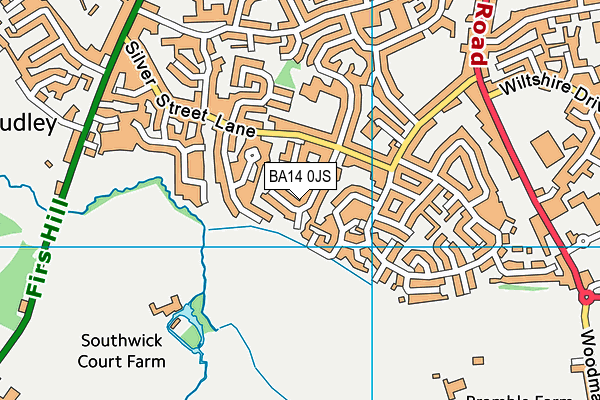 BA14 0JS map - OS VectorMap District (Ordnance Survey)