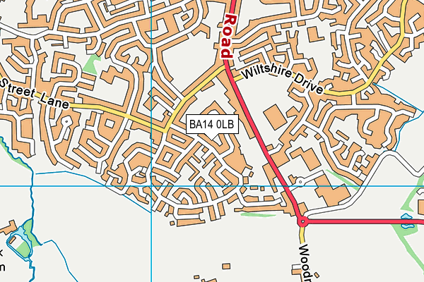 BA14 0LB map - OS VectorMap District (Ordnance Survey)