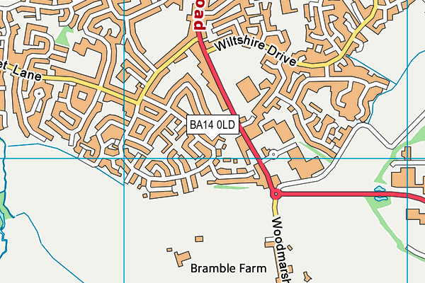 BA14 0LD map - OS VectorMap District (Ordnance Survey)