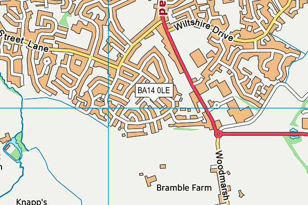 BA14 0LE map - OS VectorMap District (Ordnance Survey)