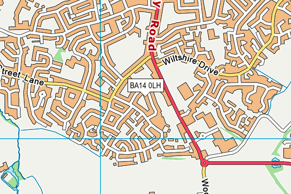 BA14 0LH map - OS VectorMap District (Ordnance Survey)