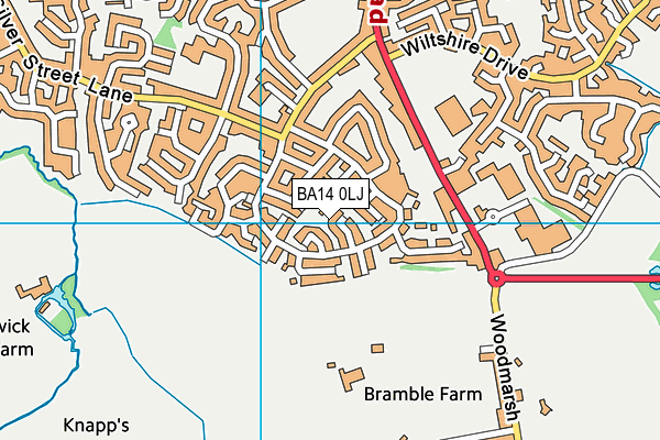 BA14 0LJ map - OS VectorMap District (Ordnance Survey)