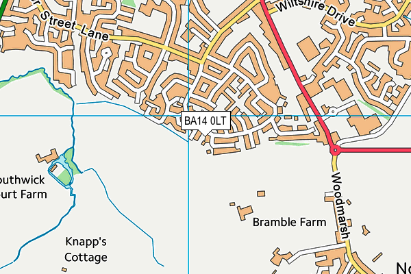 BA14 0LT map - OS VectorMap District (Ordnance Survey)
