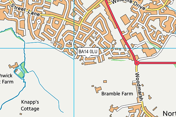 BA14 0LU map - OS VectorMap District (Ordnance Survey)