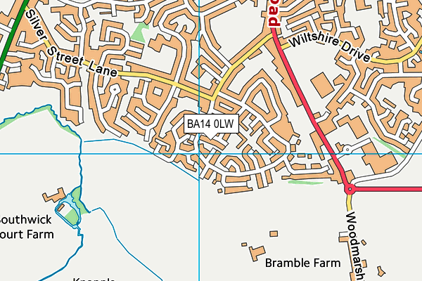 BA14 0LW map - OS VectorMap District (Ordnance Survey)