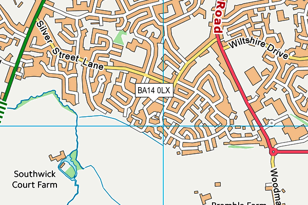 BA14 0LX map - OS VectorMap District (Ordnance Survey)
