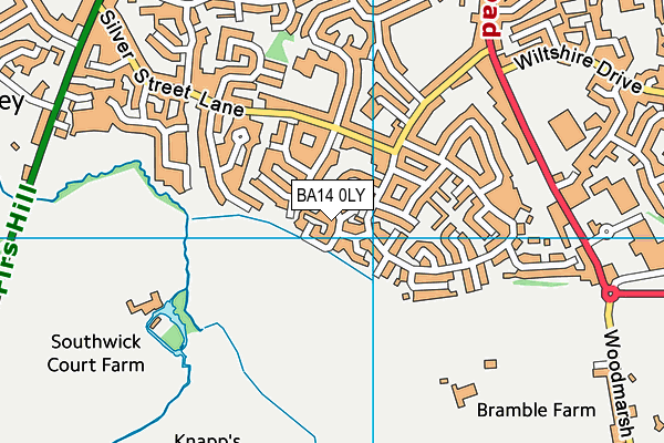 BA14 0LY map - OS VectorMap District (Ordnance Survey)