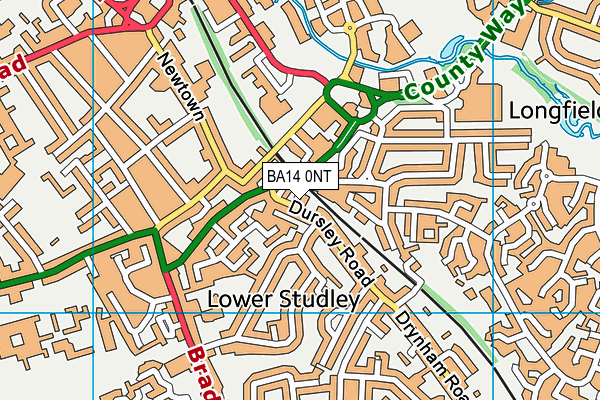 BA14 0NT map - OS VectorMap District (Ordnance Survey)