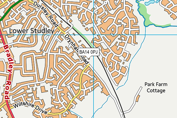BA14 0PJ map - OS VectorMap District (Ordnance Survey)