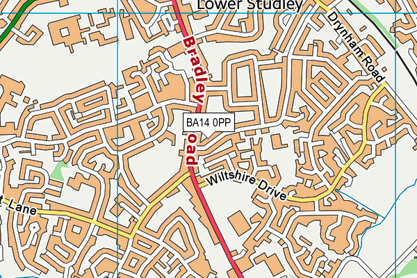 BA14 0PP map - OS VectorMap District (Ordnance Survey)