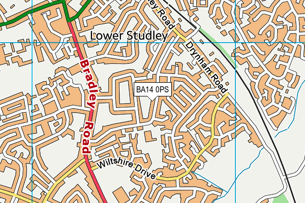 Holbrook Primary School map (BA14 0PS) - OS VectorMap District (Ordnance Survey)