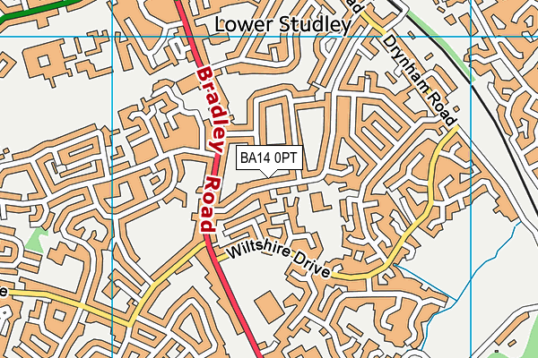 BA14 0PT map - OS VectorMap District (Ordnance Survey)