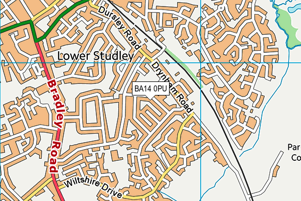 BA14 0PU map - OS VectorMap District (Ordnance Survey)