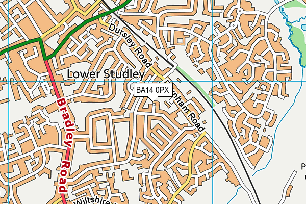 BA14 0PX map - OS VectorMap District (Ordnance Survey)