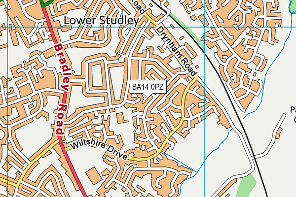 BA14 0PZ map - OS VectorMap District (Ordnance Survey)