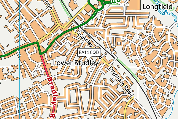 BA14 0QD map - OS VectorMap District (Ordnance Survey)