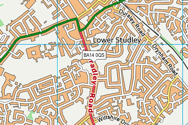 BA14 0QS map - OS VectorMap District (Ordnance Survey)