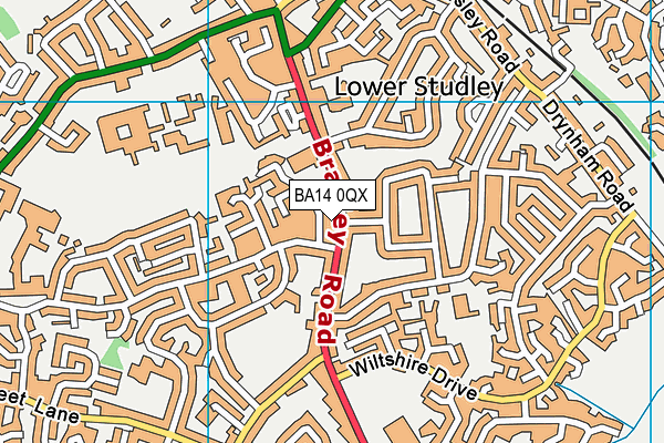 BA14 0QX map - OS VectorMap District (Ordnance Survey)