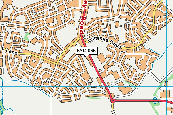 BA14 0RB map - OS VectorMap District (Ordnance Survey)