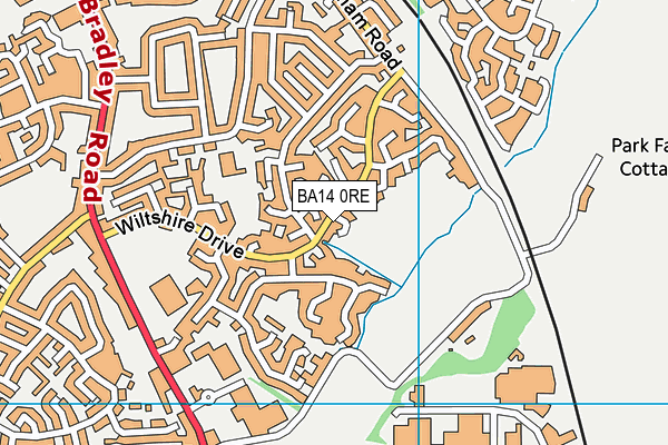 BA14 0RE map - OS VectorMap District (Ordnance Survey)