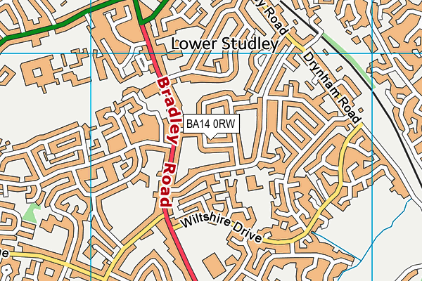 BA14 0RW map - OS VectorMap District (Ordnance Survey)