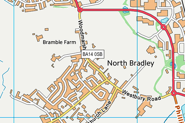 BA14 0SB map - OS VectorMap District (Ordnance Survey)