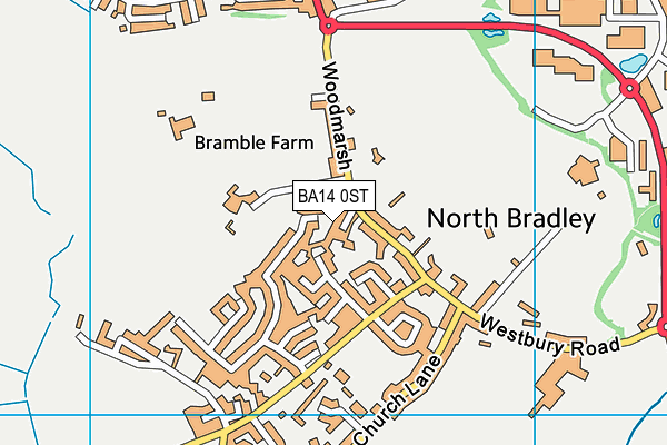 BA14 0ST map - OS VectorMap District (Ordnance Survey)