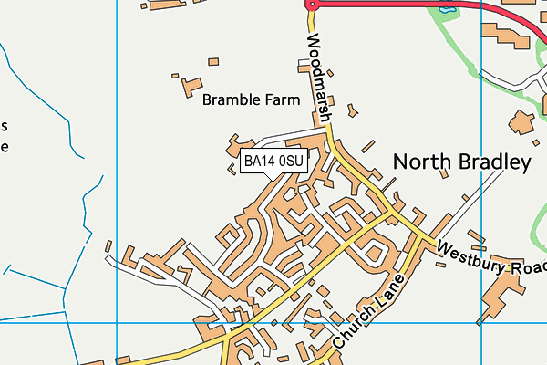 BA14 0SU map - OS VectorMap District (Ordnance Survey)