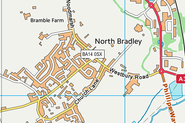 BA14 0SX map - OS VectorMap District (Ordnance Survey)